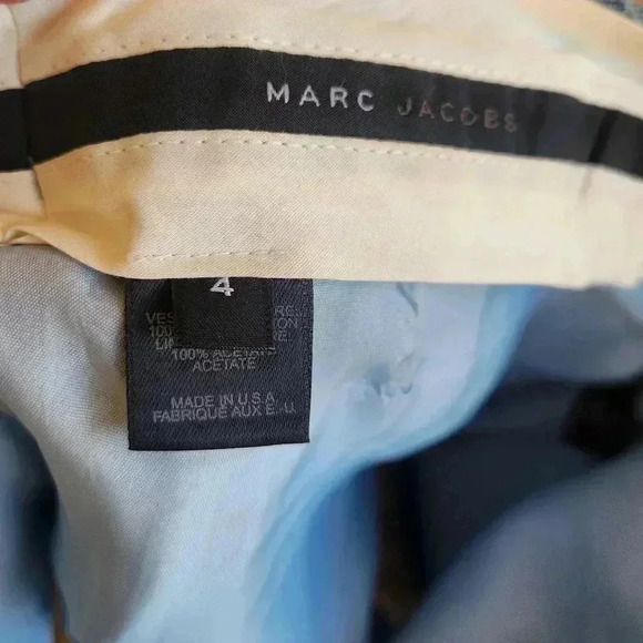 MARC JACOBS Blue Striped Front Slit Mini Skirt Size 4 Womens - Picture 7 of 8